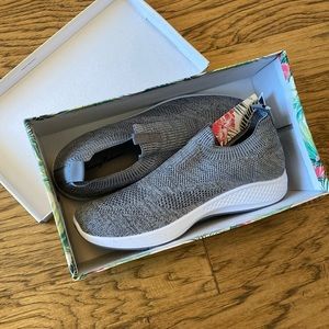 Brand New Tommy Bahama Slip-on Sneakers. Women’s 9.5. Gray and White